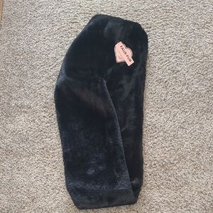 Juicy Couture Black Furry Scarf